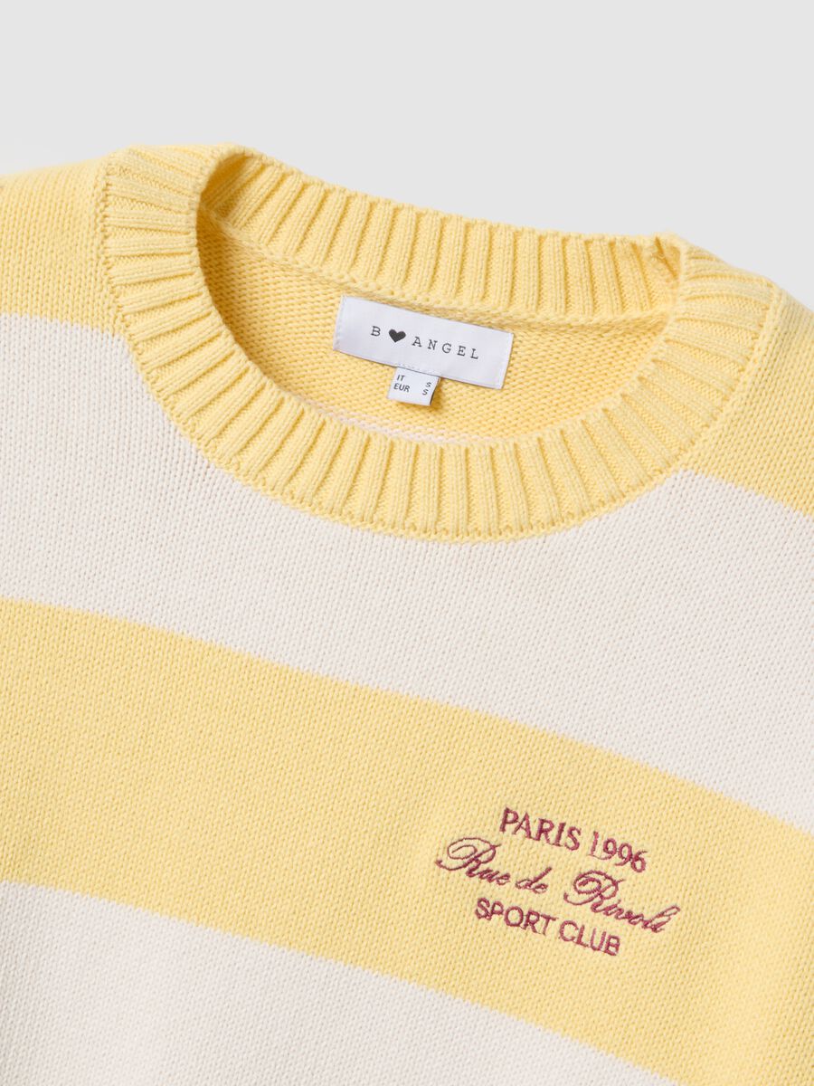 Multicolour striped cotton blend regular fit jumper_5