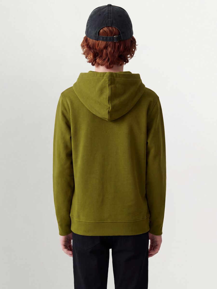 Green regular-fit organic cotton hoodie for boys_3
