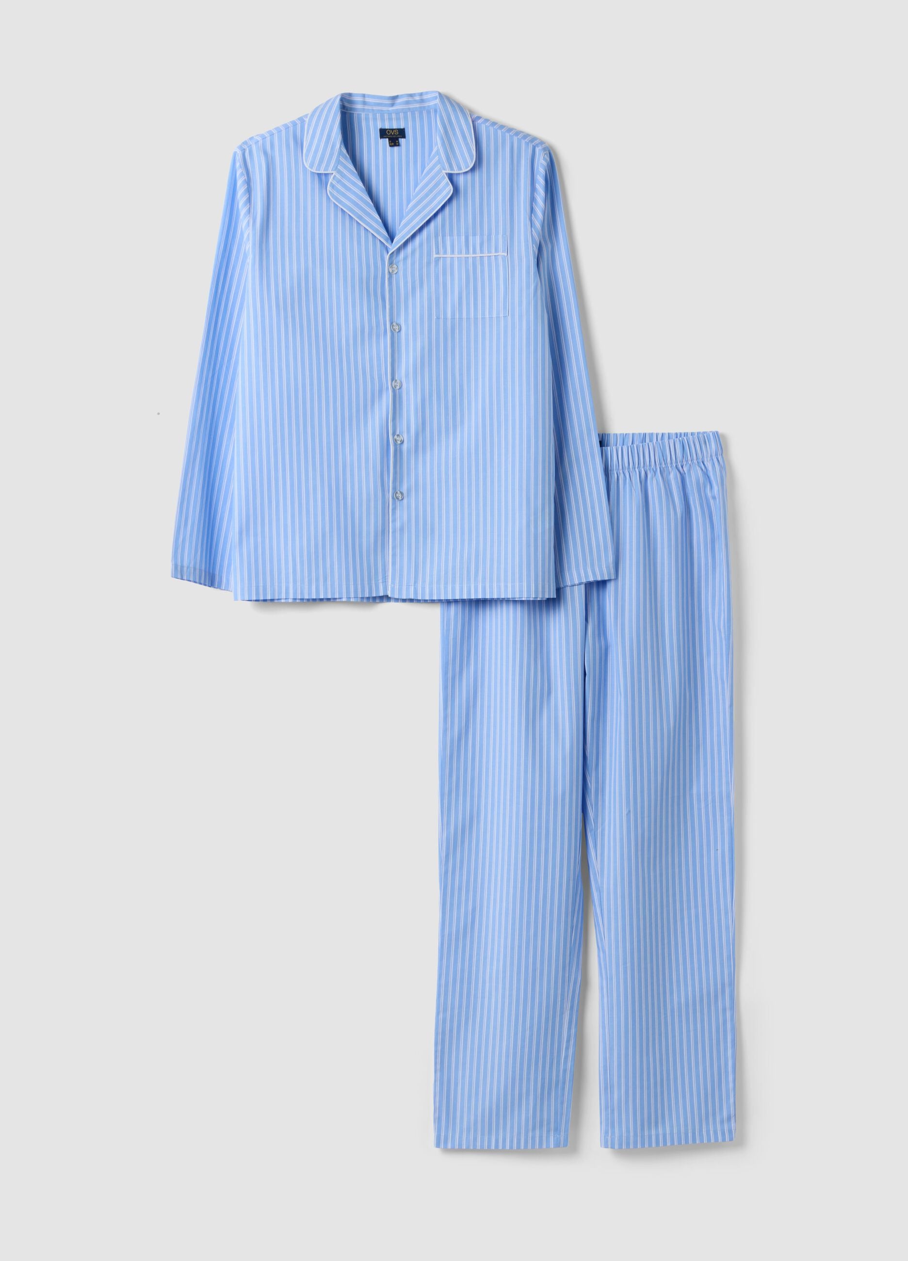 Blue striped organic cotton pyjamas