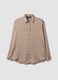 Beige patterned stretch shirt, regular fit_0