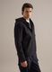 Black regular fit jacket with hood and zip_0