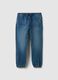 Blue denim regular fit jeans with elastic_4