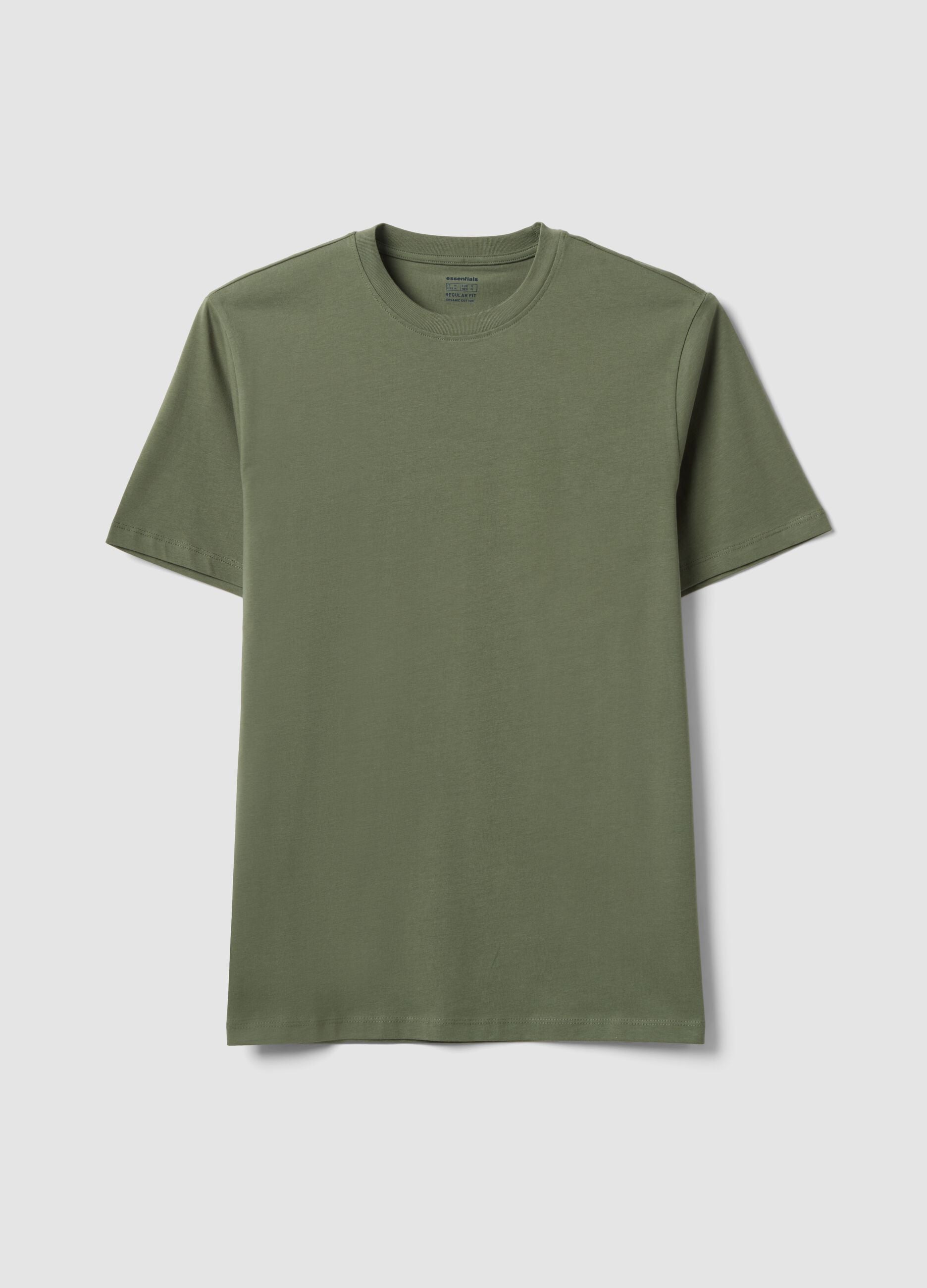 Green regular-fit T-shirt in pure organic cotton jersey