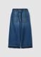 Girls&rsquo; blue wide-leg pure cotton jeans with elasticated waist_1
