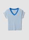 Blue striped stretch viscose T-shirt_4