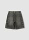 Grey pure cotton skater-fit shorts for boys_1