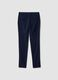 Navy slim-fit formal trousers in stretch viscose_2