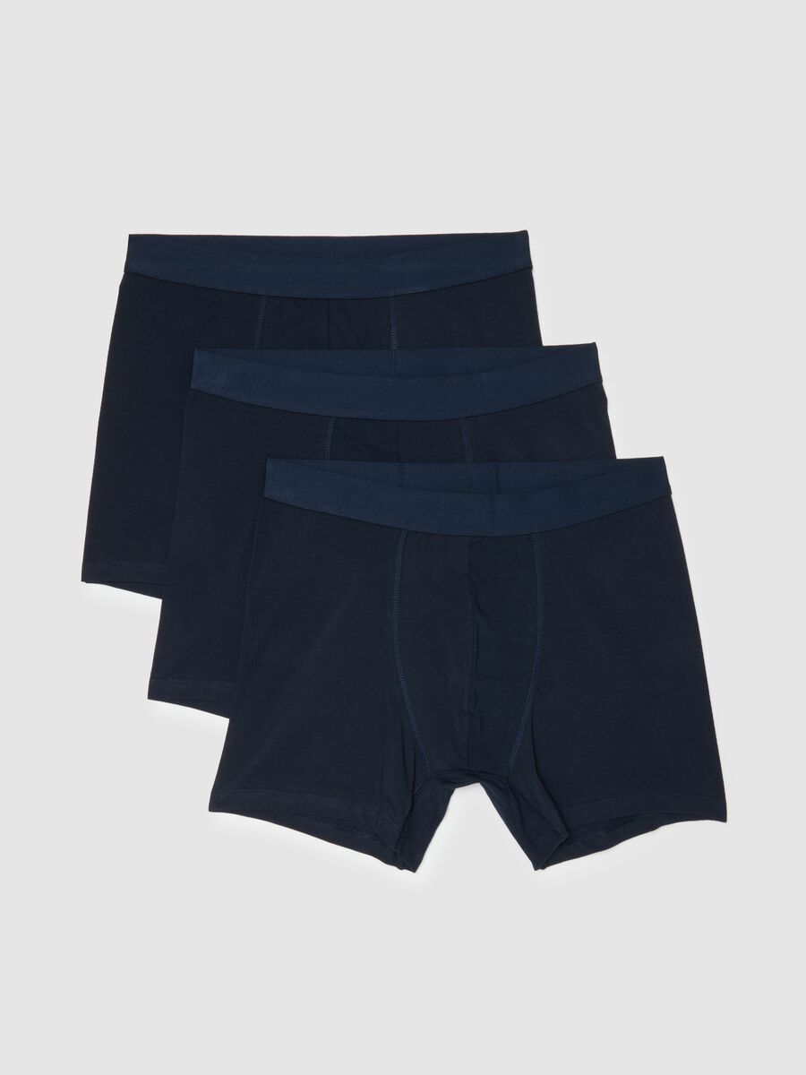 3-pack blue midi boxers in stretch organic cotton, regular fit_4