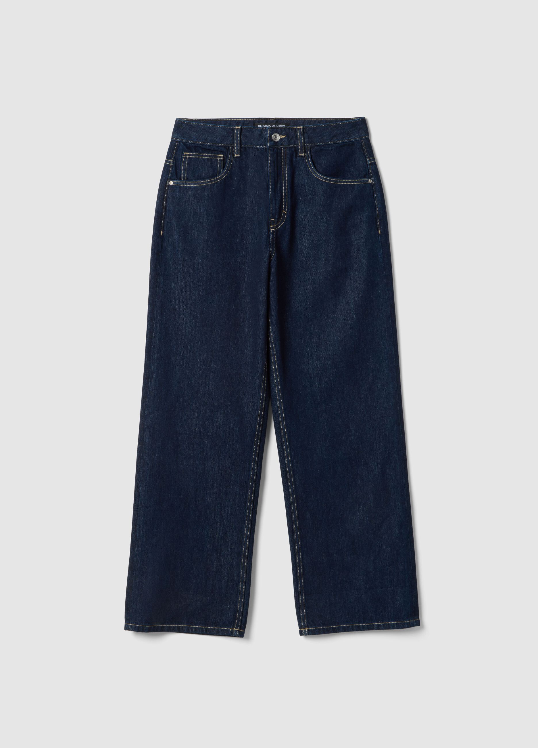 Pure cotton blue baggy fit jeans