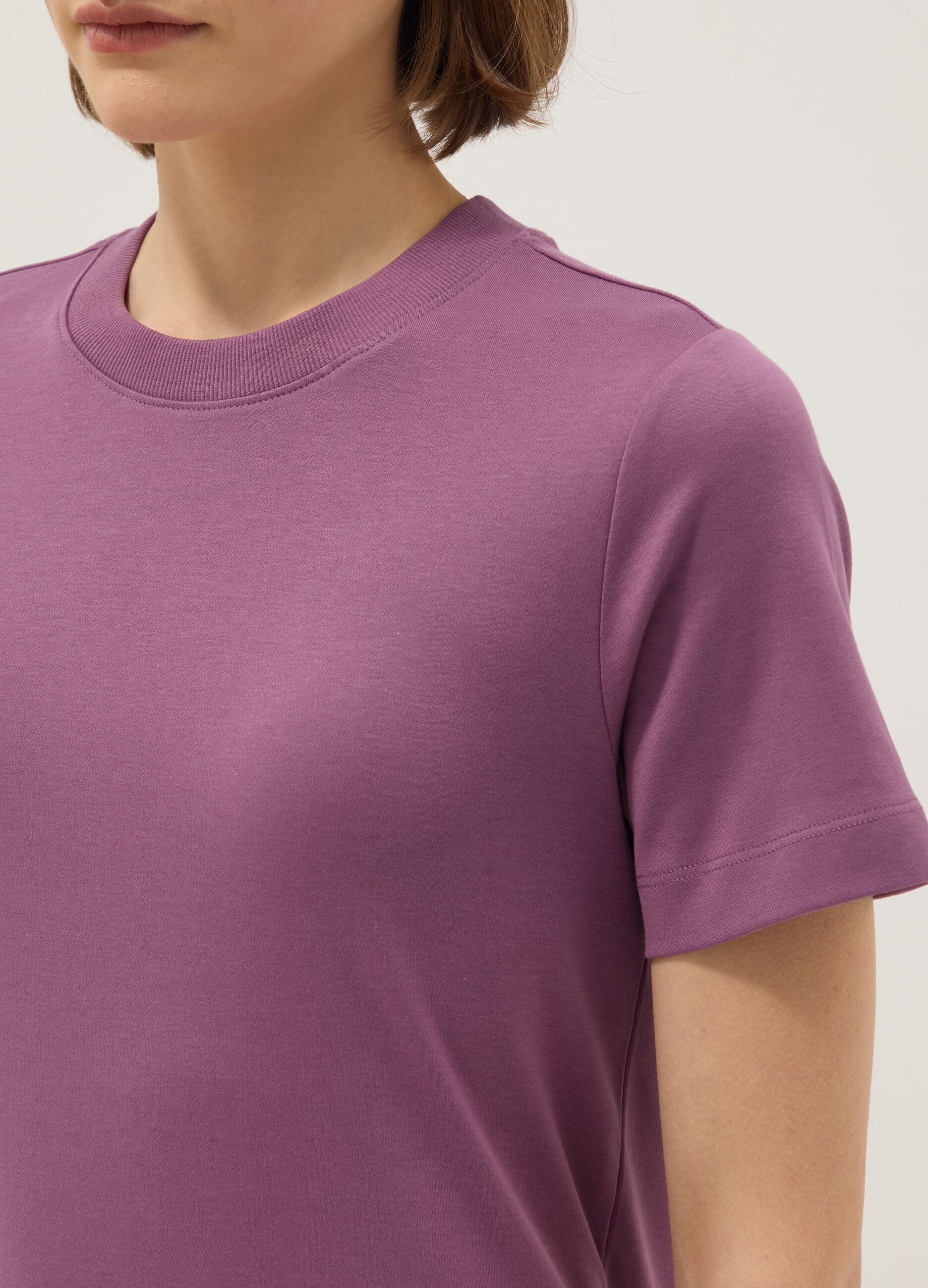 Purple pure cotton relaxed fit T-shirt