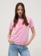 Pink pure cotton T-shirt regular fit with flower_0
