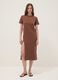 Brown midi dress in stretch cotton_0