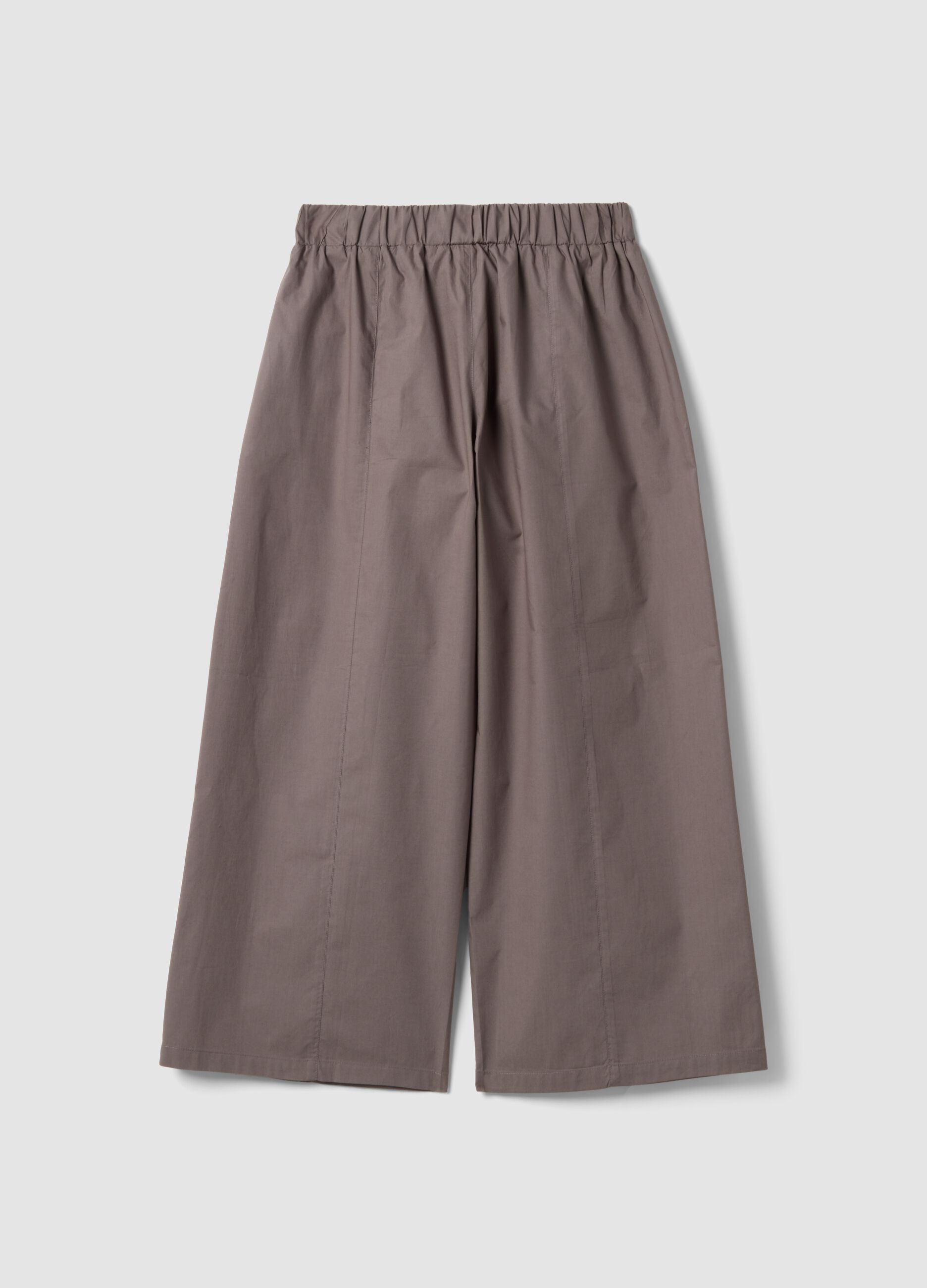 Brown pure cotton trousers with elasticated waistband for girls