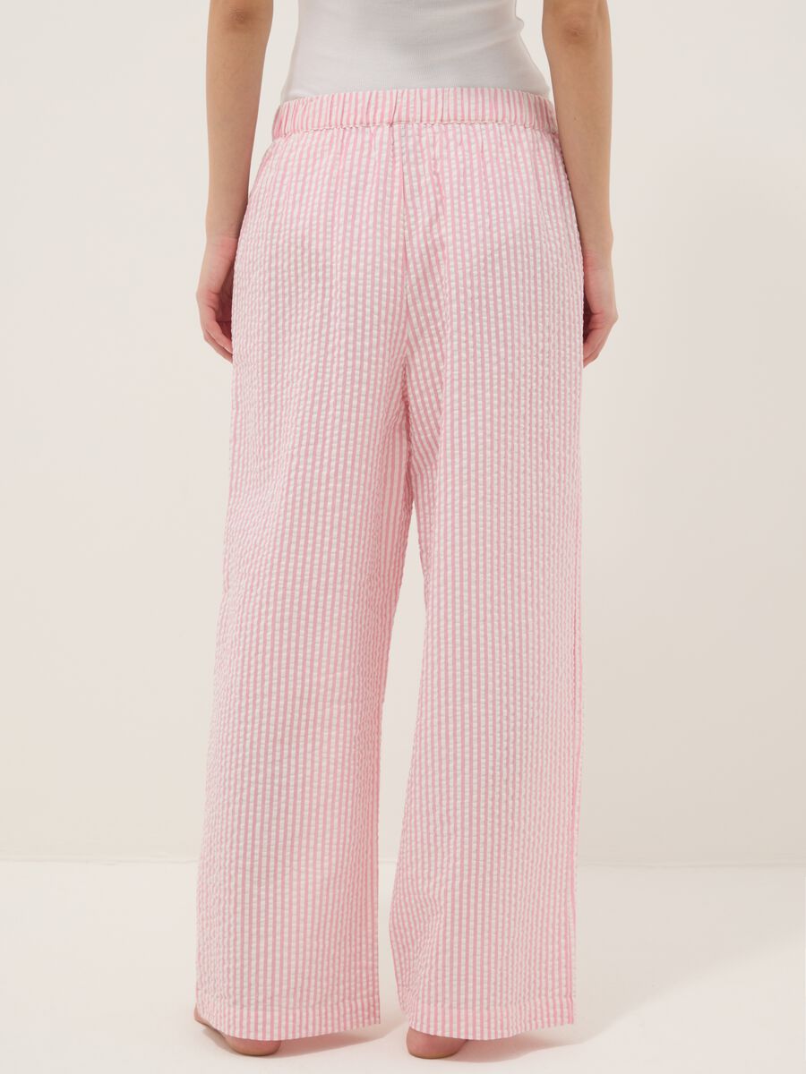 Pantaloni pigiama in puro cotone a righe multicolor regular fit_2