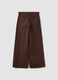 Brown wide-leg jeans in pure cotton twill_5