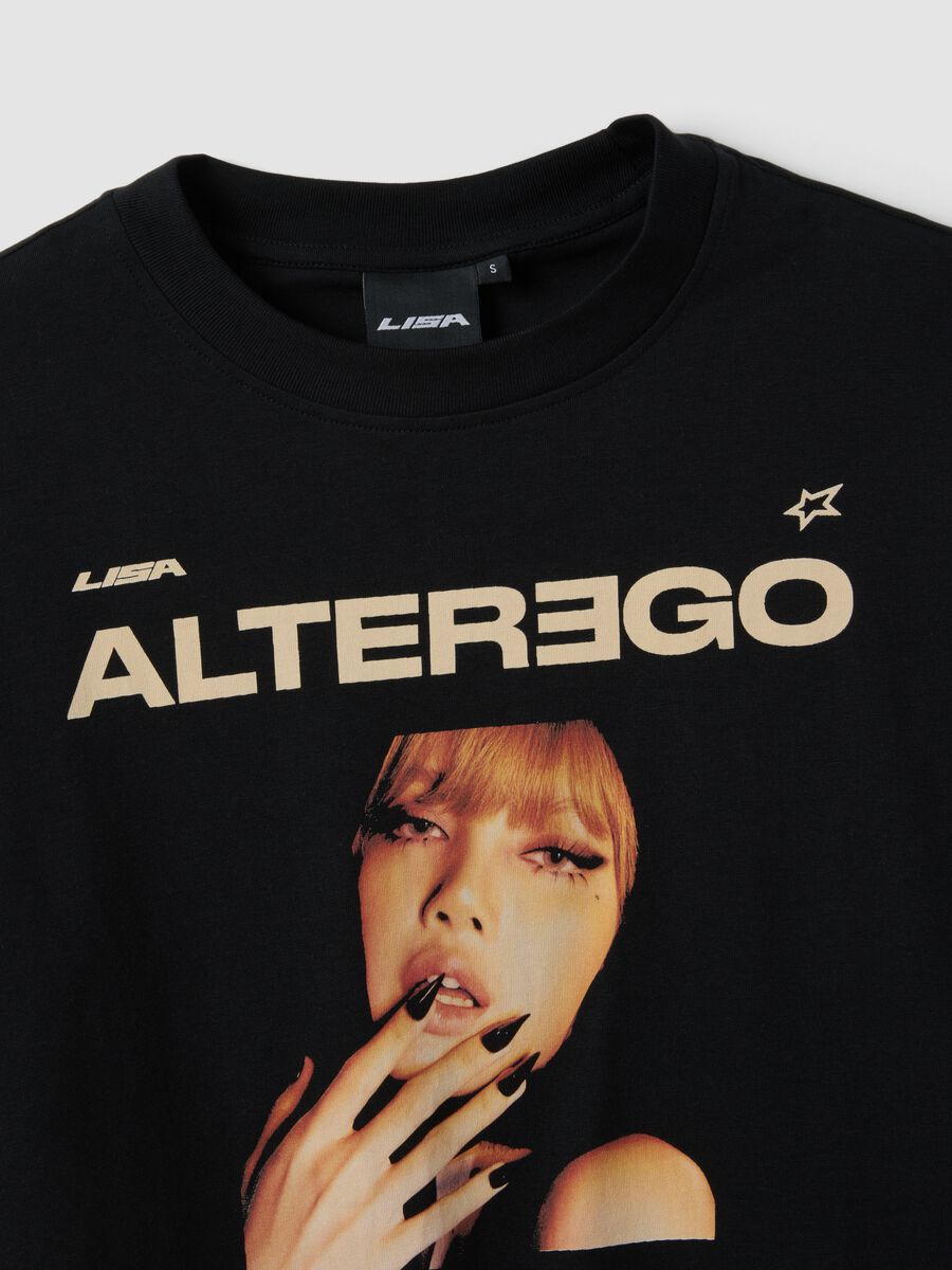 Black pure cotton regular-fit T-shirt with print_5