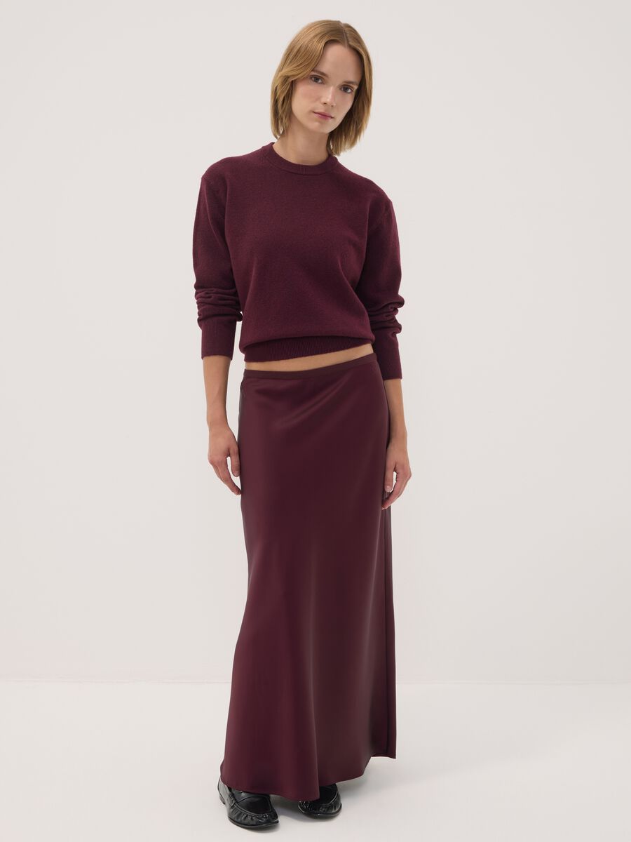 Purple stretch wool crew-neck jumper_1