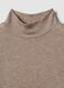 Beige ribbed lyocell-wool blend T-shirt, regular fit_1