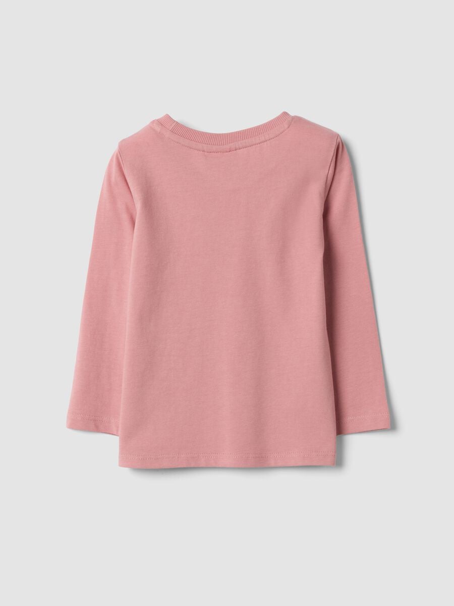Pink organic cotton crew-neck T-shirt_1