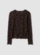 Black stretch floral-pattern T-shirt_6