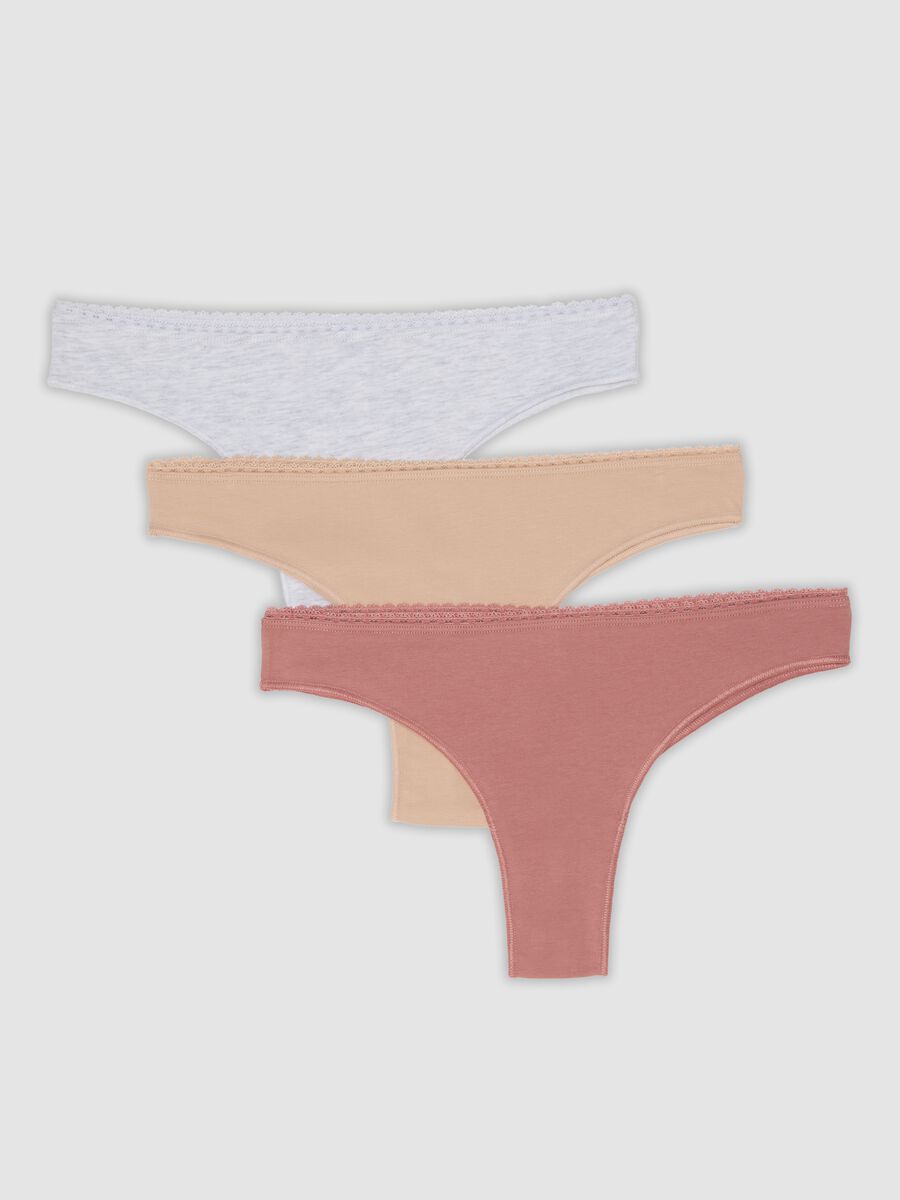 Three-pack of multicolour briefs in stretch organic cotton_0