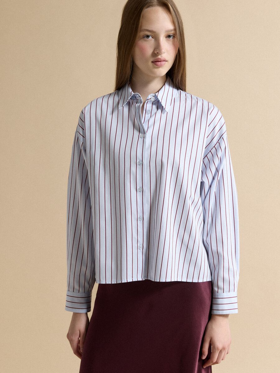 Blue striped pure cotton regular-fit shirt_1