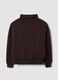 Brown regular-fit crew-neck fleece cotton-blend sweatshirt_2