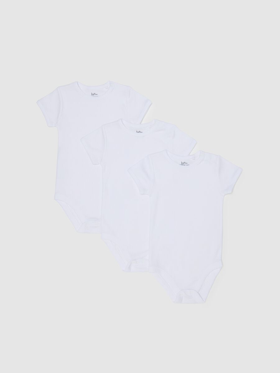 Tripack body bianchi da neonato in puro cotone _0