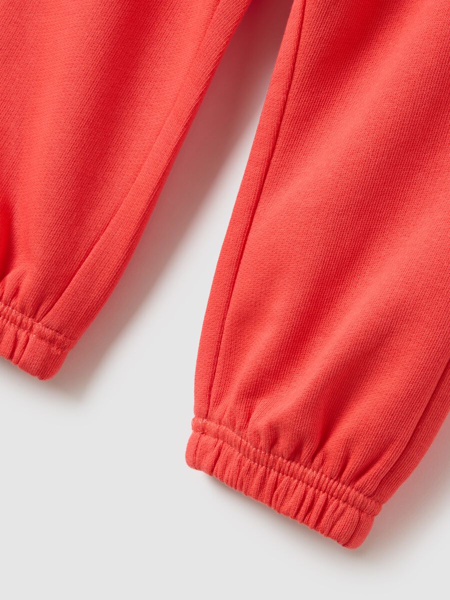 Pantaloni jogger arancioni da bimba in puro cotone regular fit_3
