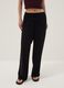Black pure viscose trousers with drawstring, relaxed fit_1