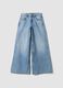 Light blue pure cotton super wide-leg jeans_4