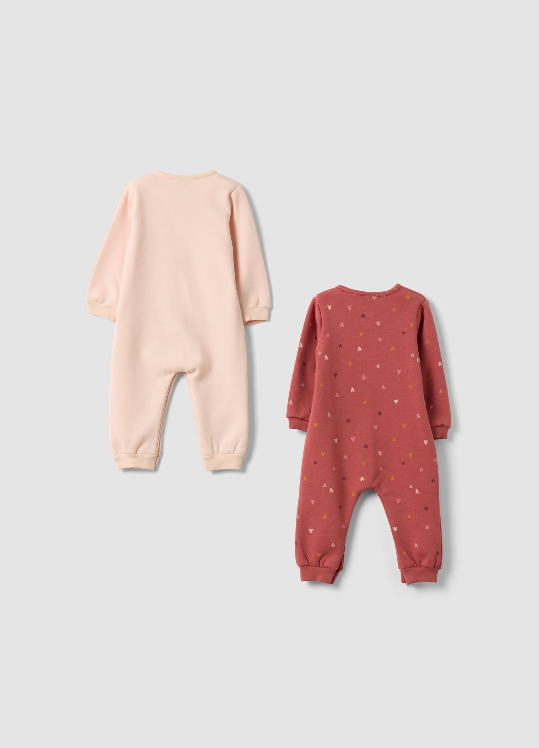 2-pack pink stretchy sleepsuits