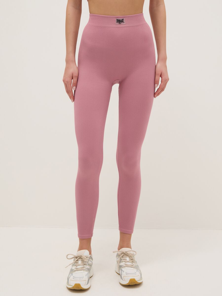 Slim Fit Long Pink Sports Leggings_1