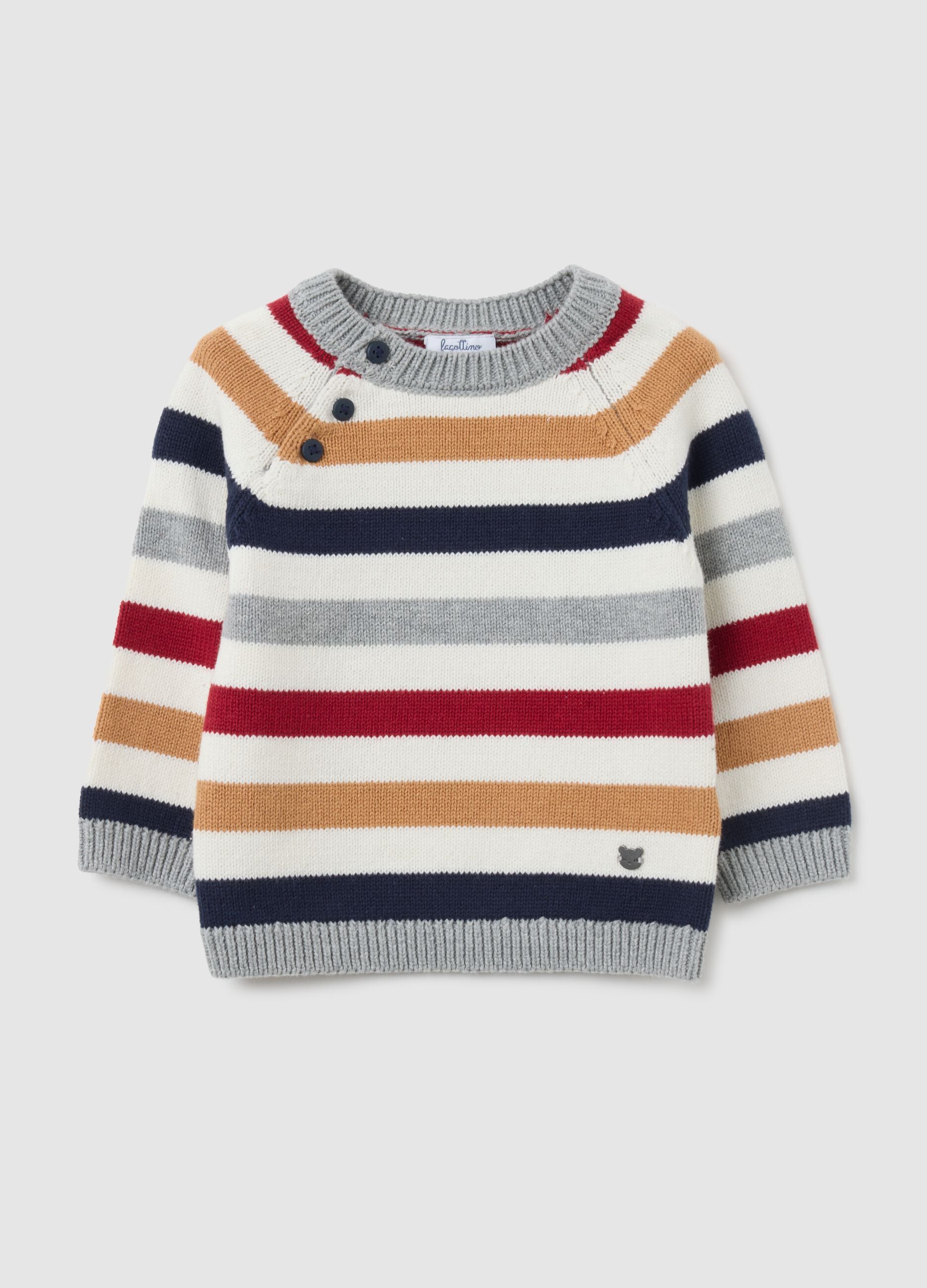 Baby Sweater in Pure Cotton Multicolour Regular Fit