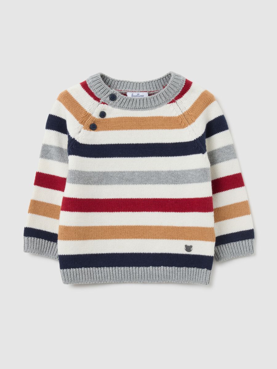Baby Sweater in Pure Cotton Multicolour Regular Fit_0