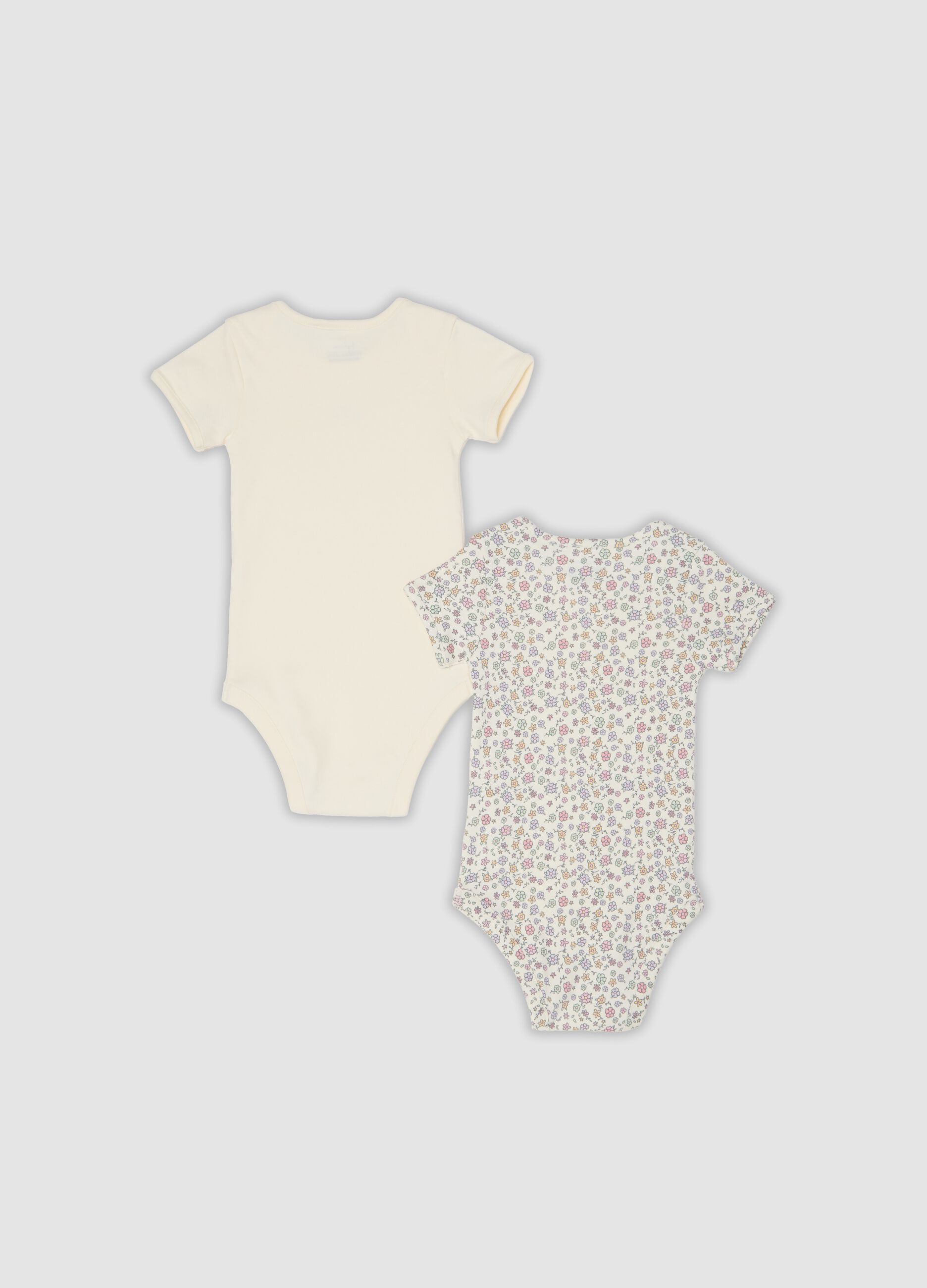 Bipack di body multicolor in cotone organico a maniche corte