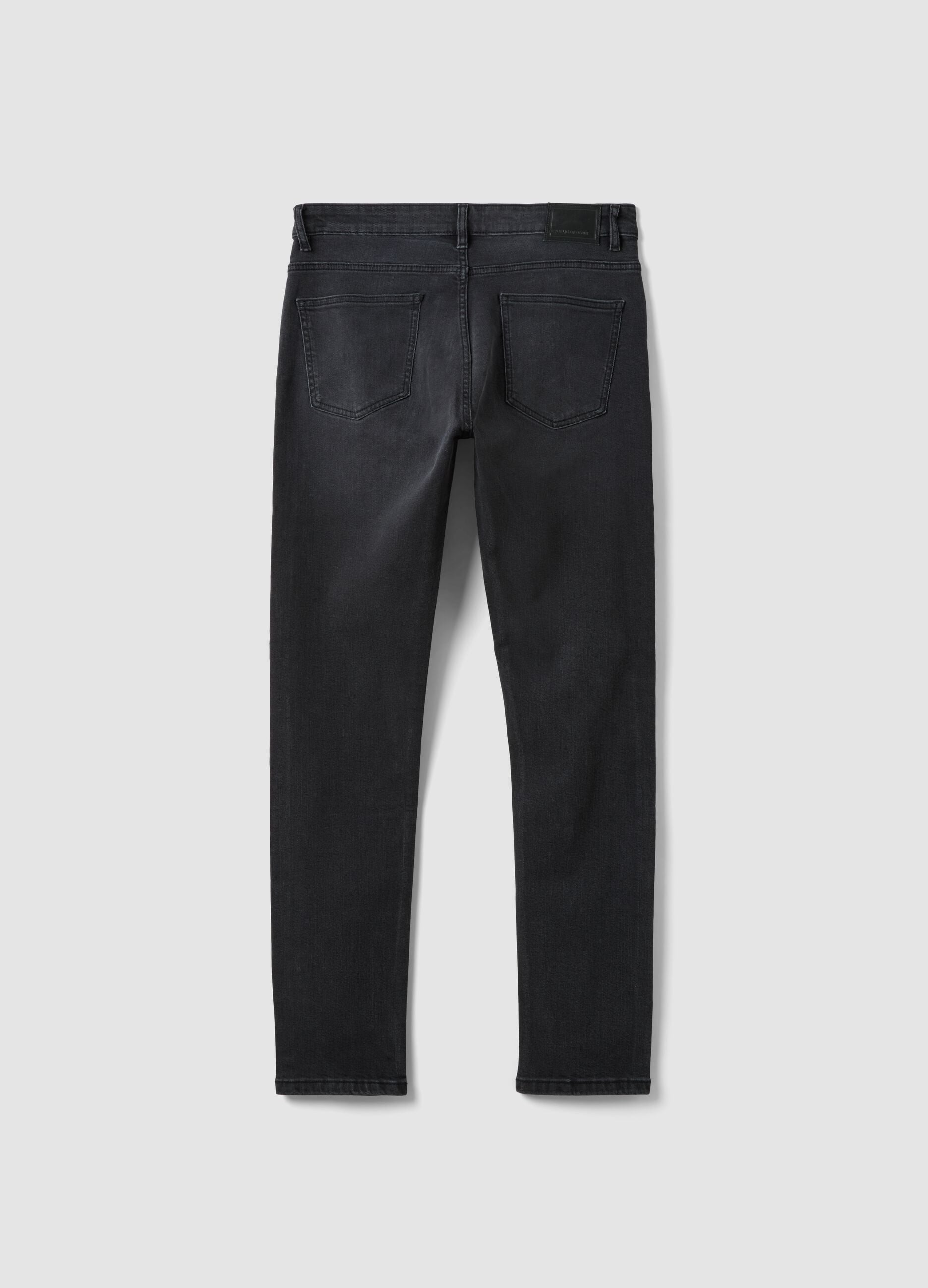 Black slim-fit stretch cotton denim jeans