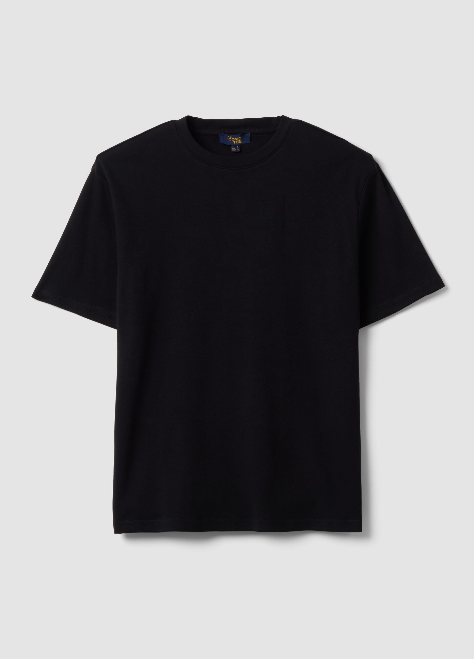 Black The Iconic Tee T-shirt in pure cotton, short sleeves, relaxed fit