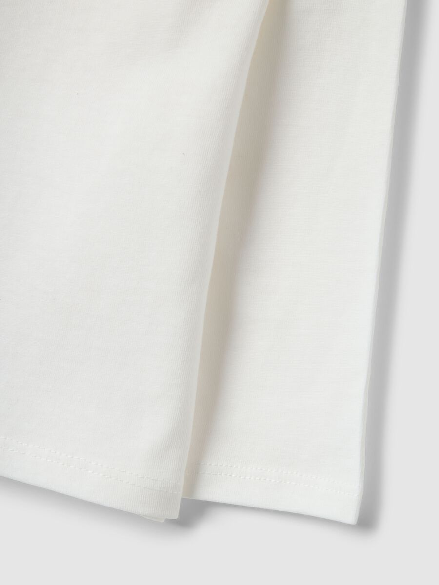 Long sleeve white pure cotton girl's t-shirt with prints_3