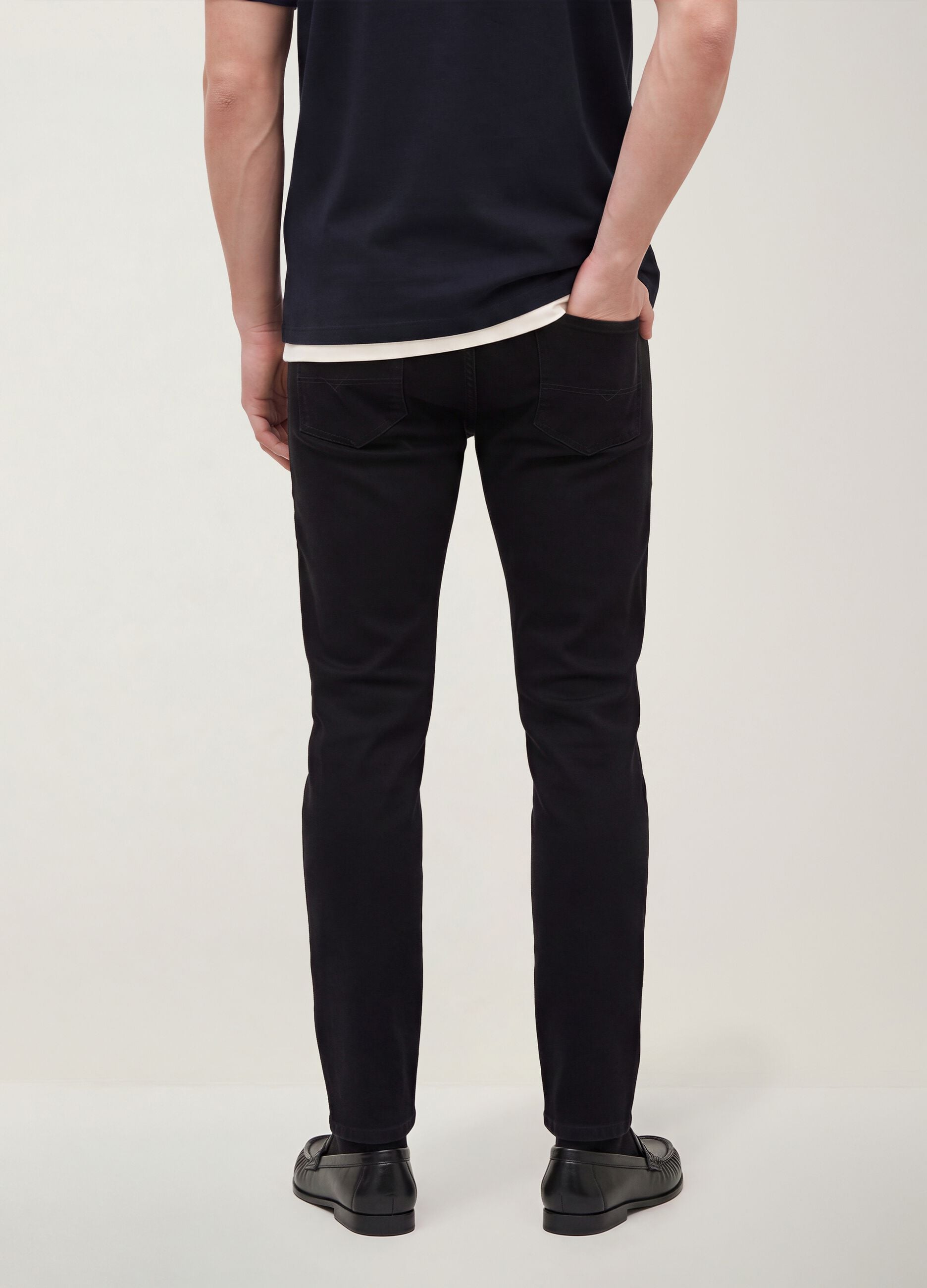 Jeans denim neri skinny fit in cotone elasticizzato