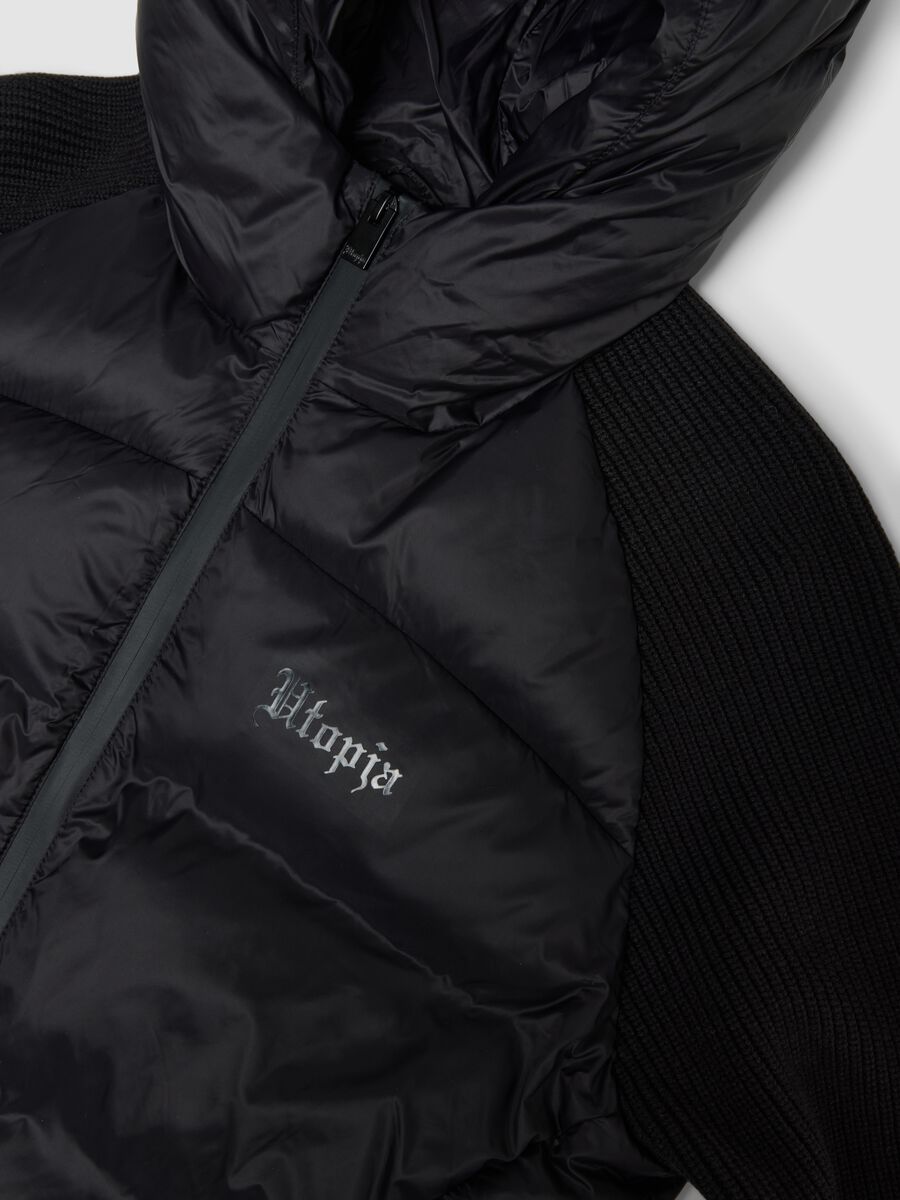 Black Padded Knit Jacket_3