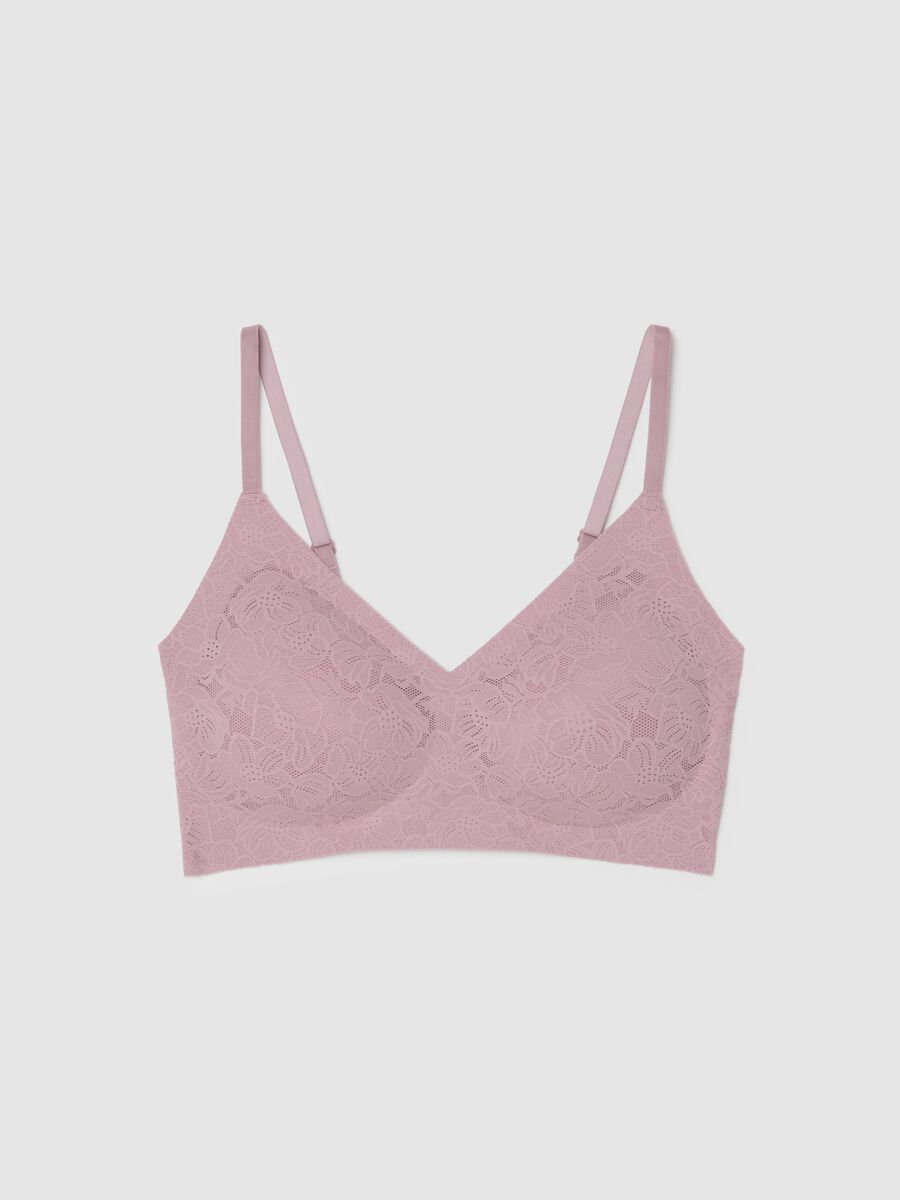 Reggiseno in pizzo rosa con imbottitura removibile_4