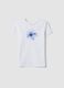 White pure cotton T-shirt with floral print_3