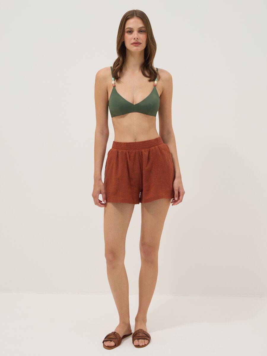 Brown pure cotton shorts_1