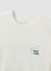 White pure cotton jersey T-shirt with "Water your Flowers" print, regular fit_6