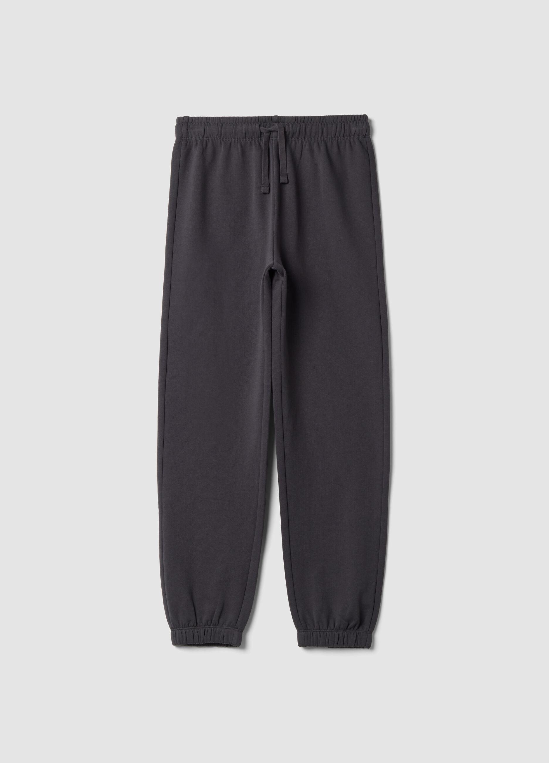 Grey relaxed-fit joggers in 100% organic cotton
