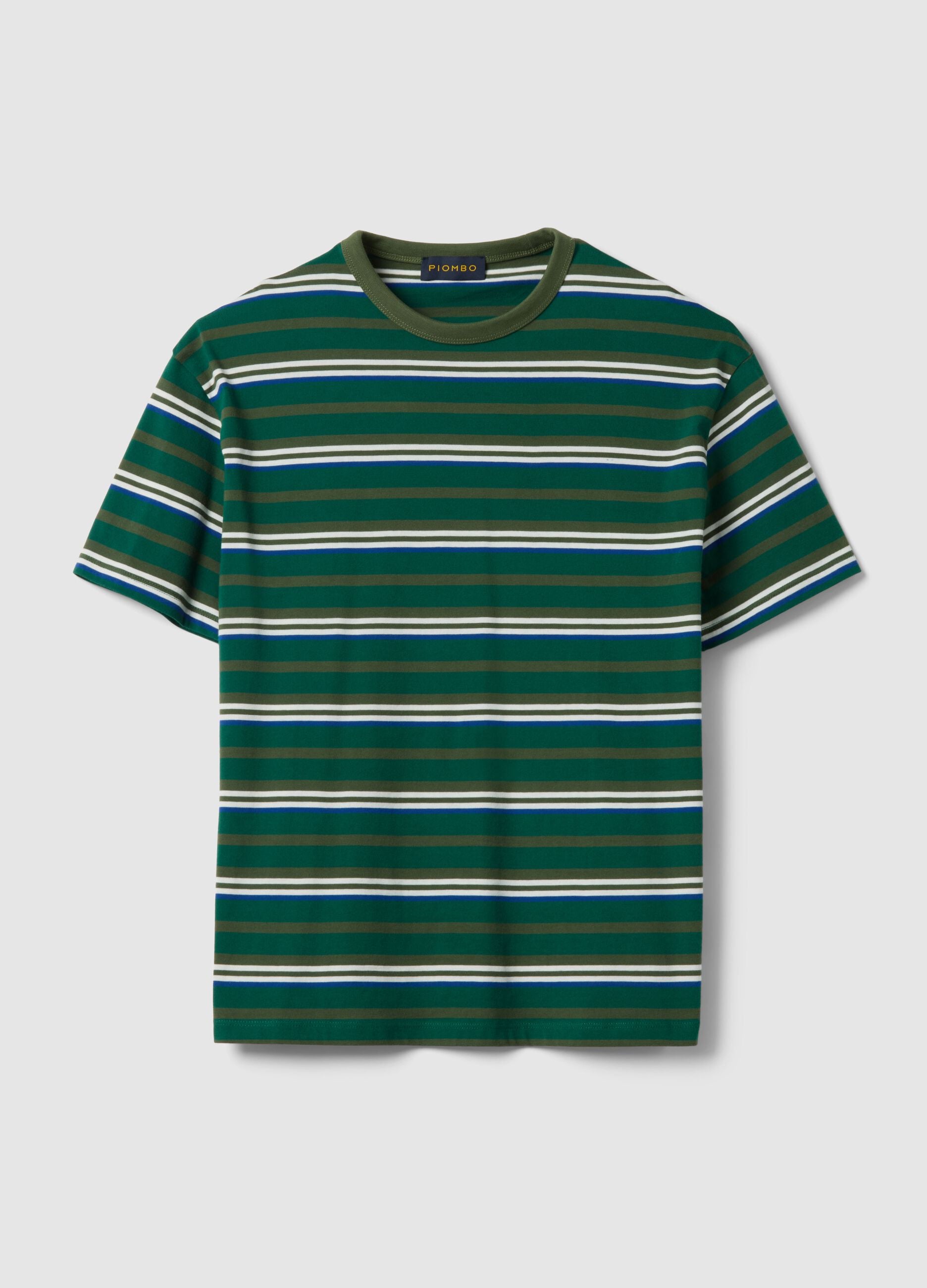 Pure Cotton Multicolour Striped T-shirt Regular Fit