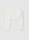 Girls' white slim fit stretch cotton t-shirt_1