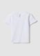 Girls&rsquo; white organic cotton T-shirt with print and frill sleeves_1