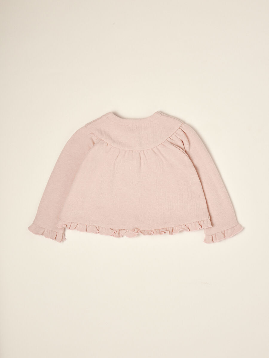 Felpa rosa in cotone e viscosa elasticizzata regular fit_2